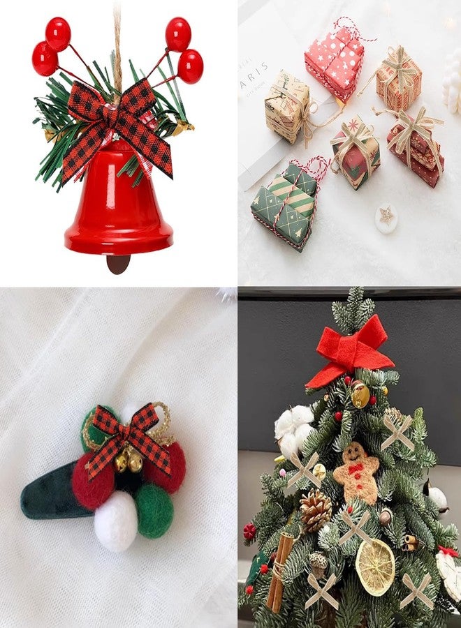 ROYHOO 150PCS 1.77 x 1.58” Christmas Mini Plaid Bows Burlap Bows Christmas Buffalo Plaid Bows Gingham Ribbon Bows Ornament for Christmas Tree Crafts Home Decoration DIY Making (Multiple Colors) - Image 4